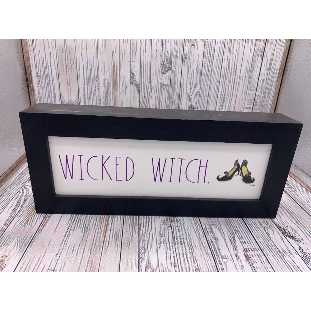 Rae Dunn Wicked Witch Wooden Sign Halloween